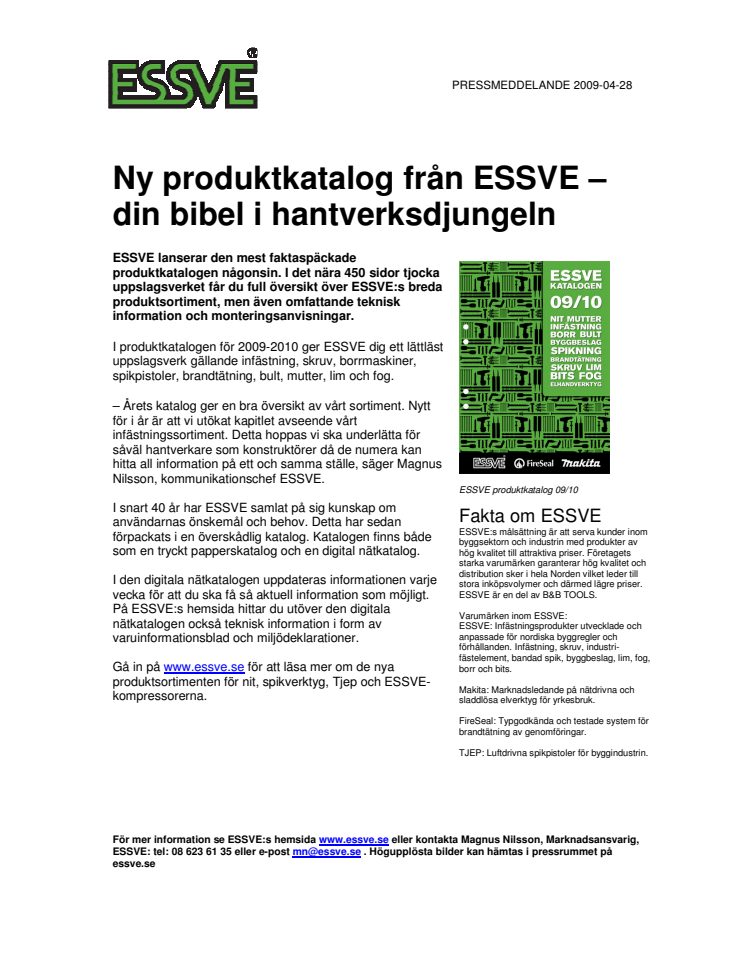 Ny produktkatalog från ESSVE – din bibel i hantverksdjungeln