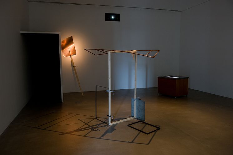 Joanna Hutton - installation; metal, wood, gel, video (loop, 1m 1s)