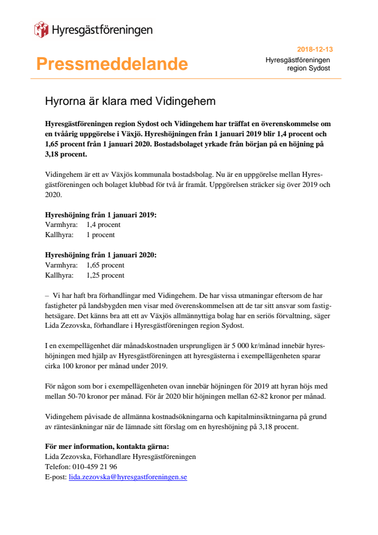 Hyrorna är klara med Vidingehem