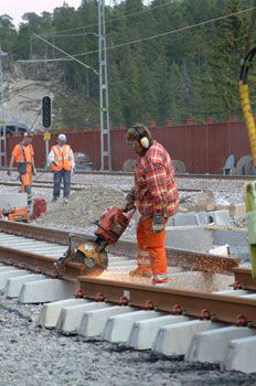 Underhållsarbe på järnväg