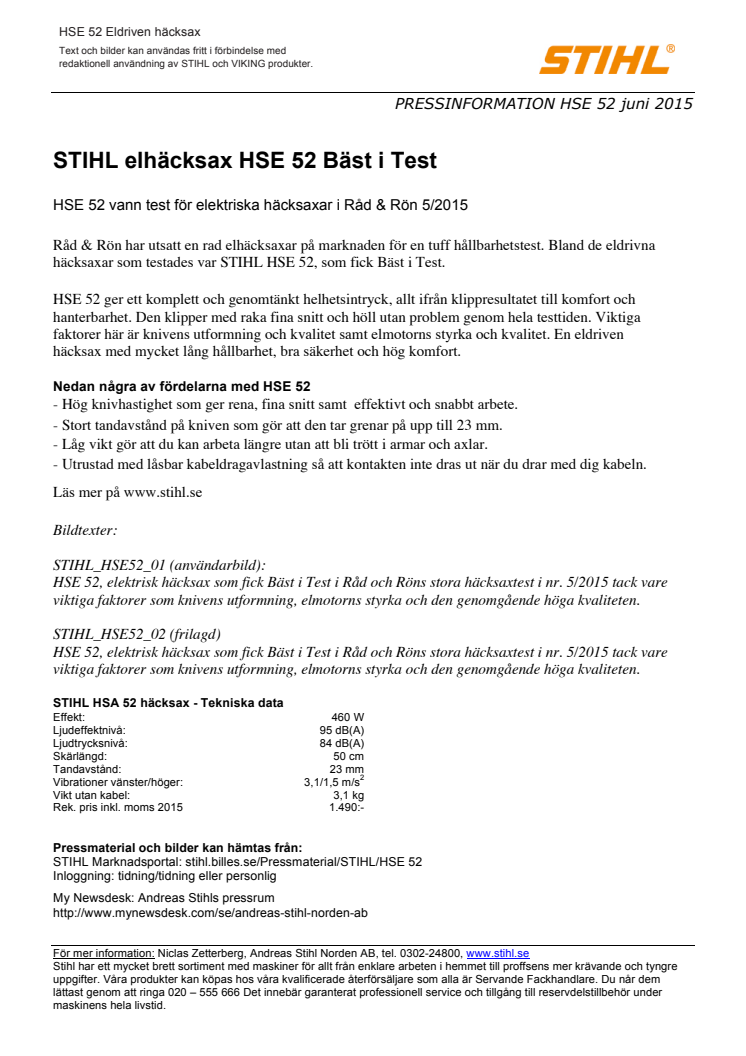 STIHL elhäcksax HSE 52 Bäst i Test i Råd & Rön