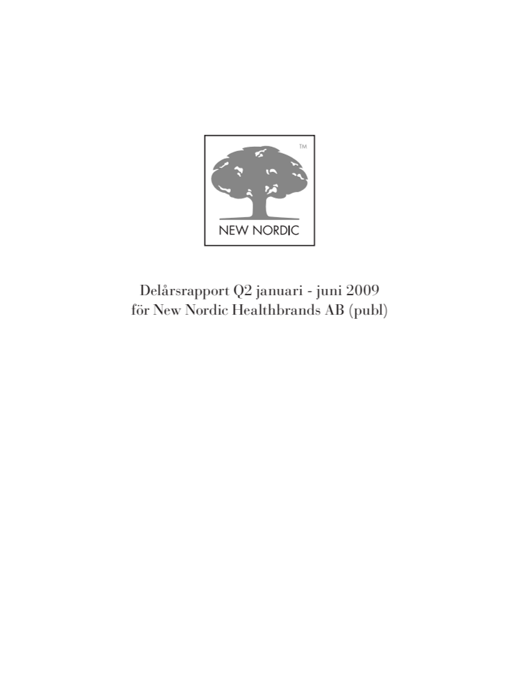 Delårsrapport Q2 2009