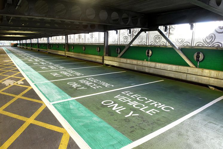 The largest EV charging hub in rail opened at Hatfield station last year
