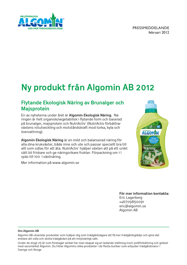 Flytande Ekologisk näring - till trädgård och krukväxter!