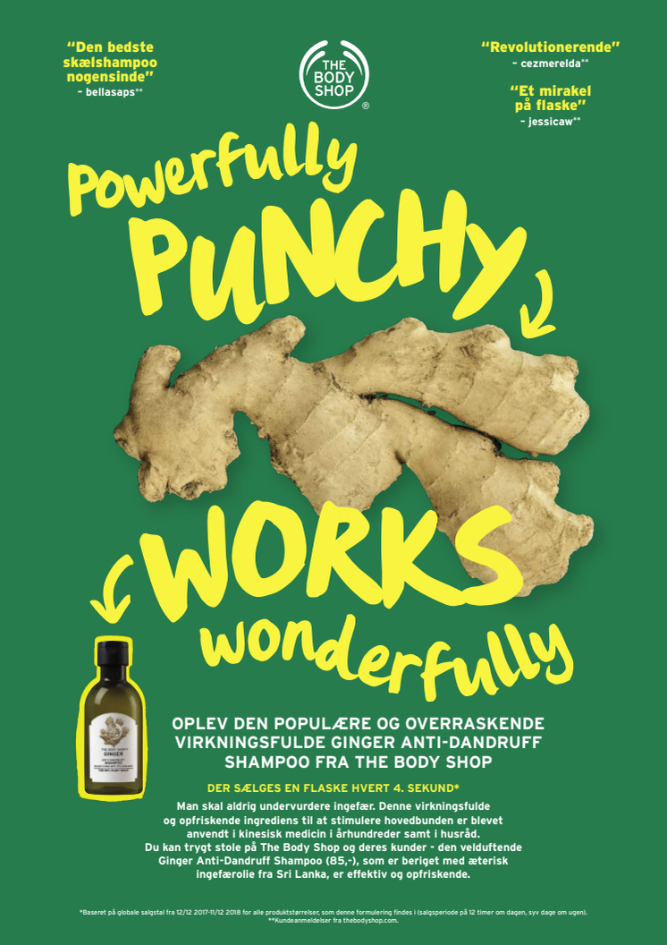 Virkningsfuld ginger skælshampoo fra The Body Shop