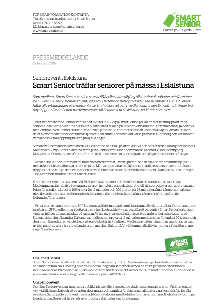 Smart Senior träffar seniorer på mässa i Eskilstuna