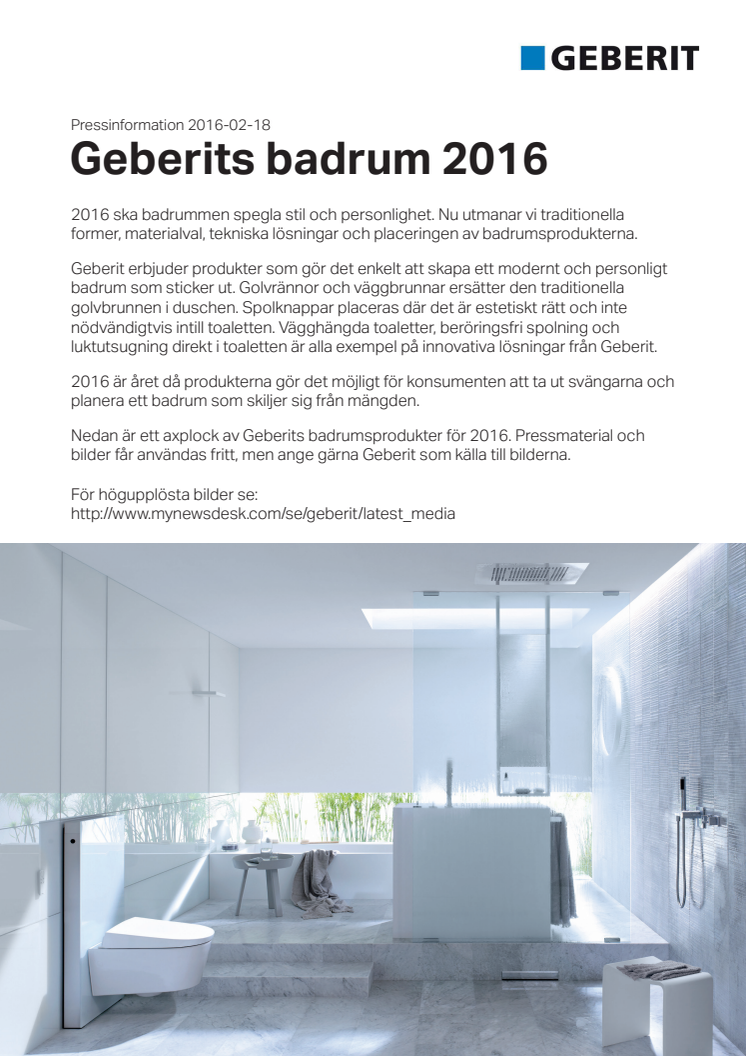 Geberits badrum 2016 - inspiration