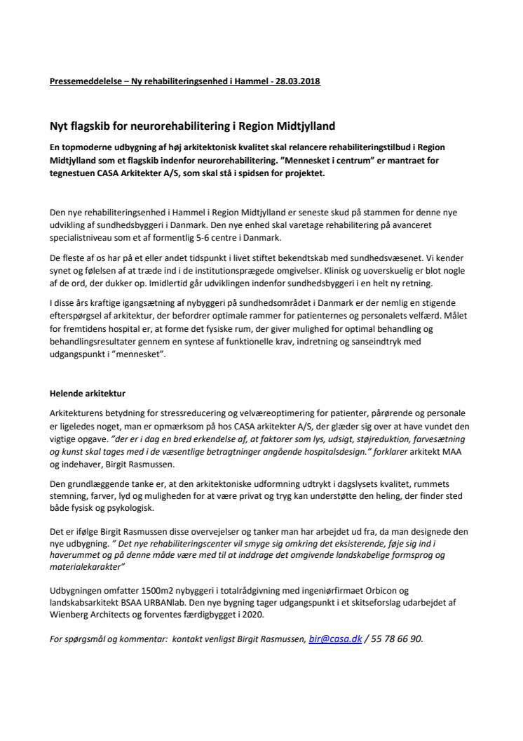 Nyt flagskib for neurorehabilitering i Region Midtjylland