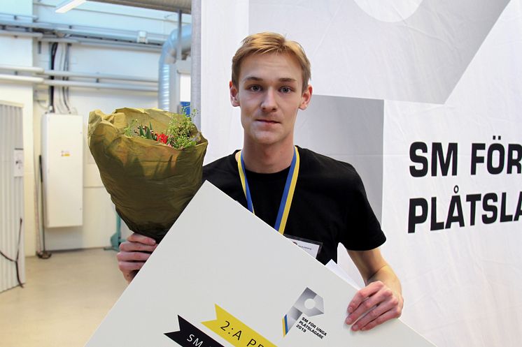 Silvermedaljör Felix Bengtsson från Andres Ljungstedts gymnasium i Linköping 