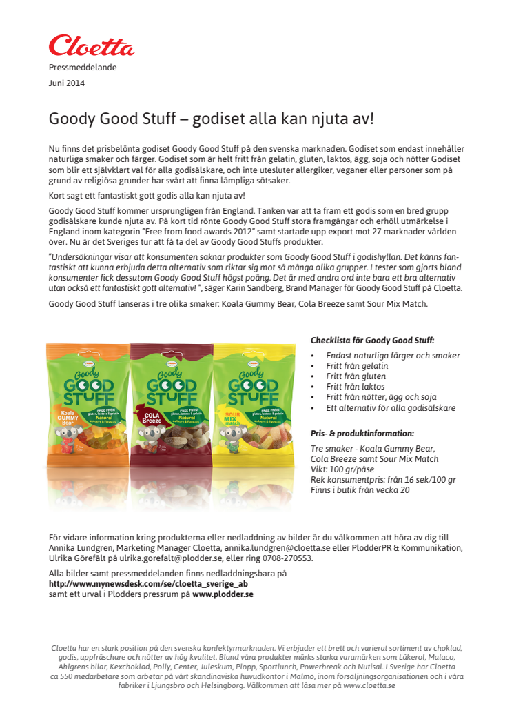 Goody Good Stuff – godiset alla kan njuta av!