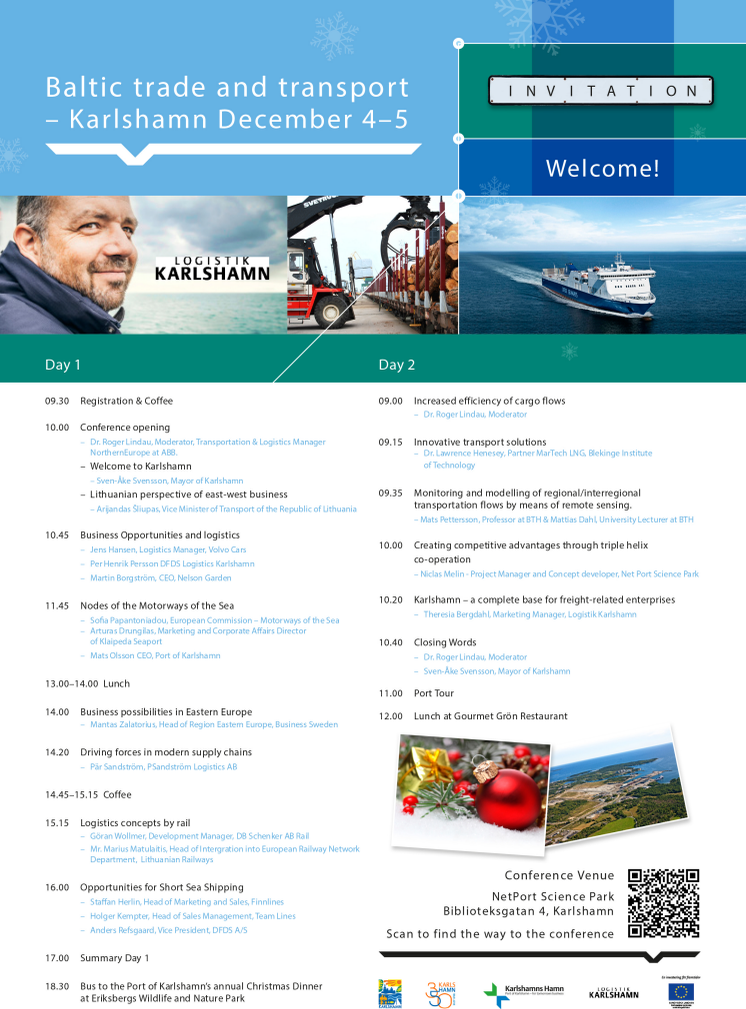 Program för Baltic trade and transport 4-5 december 2014
