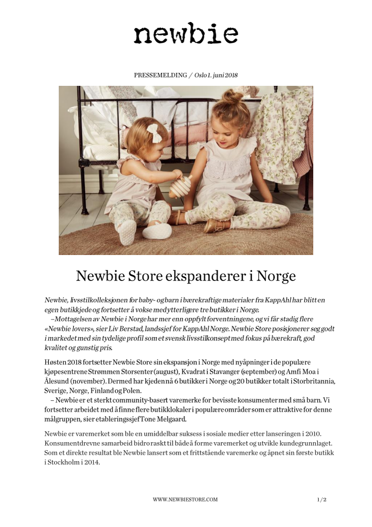 Newbie Store ekspanderer i Norge 