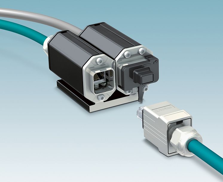 EMC-skyddad koppling för kraft och data med Push-Pull kontakt
