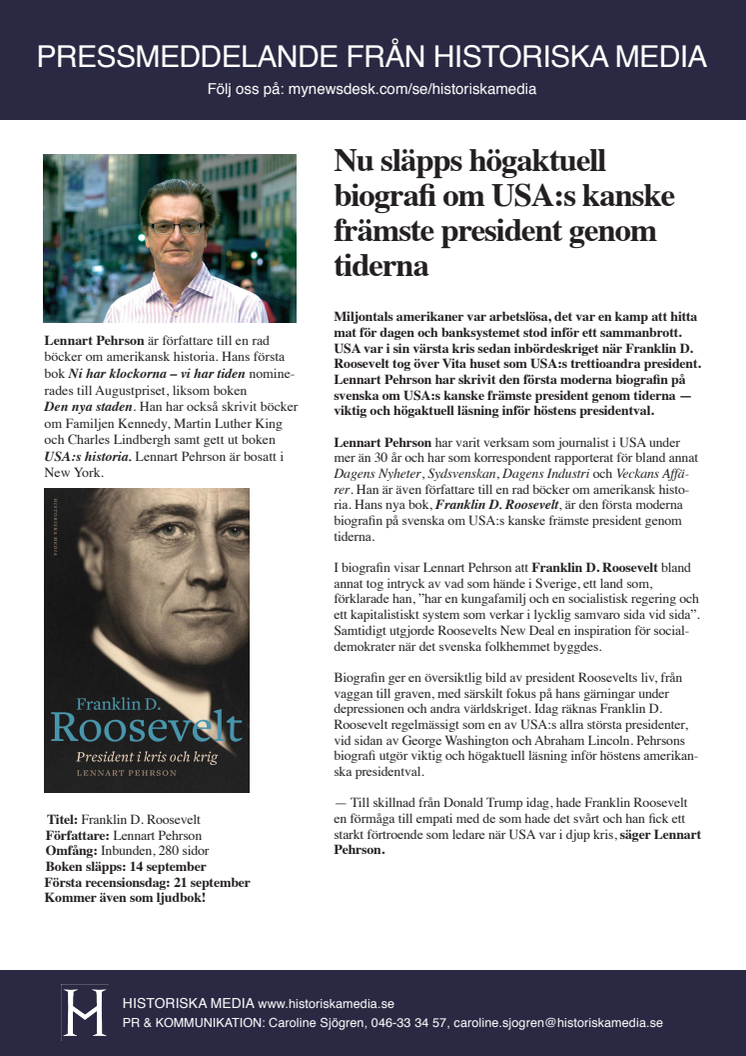 Nu släpps högaktuell biografi om USA:s kanske främste president genom tiderna