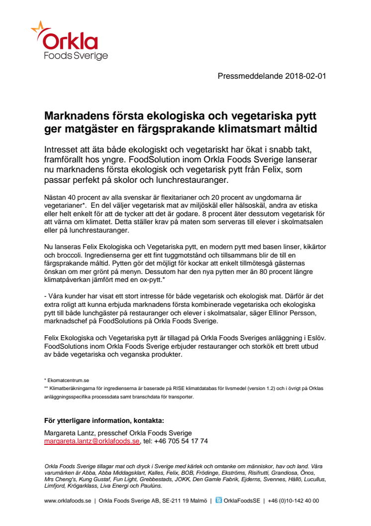 Marknadens första ekologiska och vegetariska pytt ger matgäster en färgsprakande klimatsmart måltid 