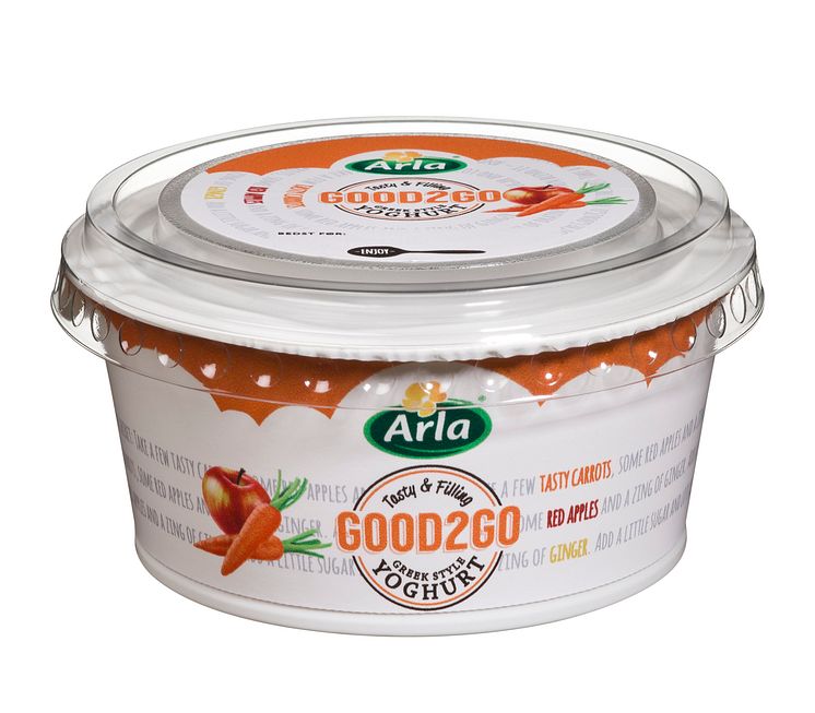 Good2Go yoghurt med gulerod, æble og ingefær