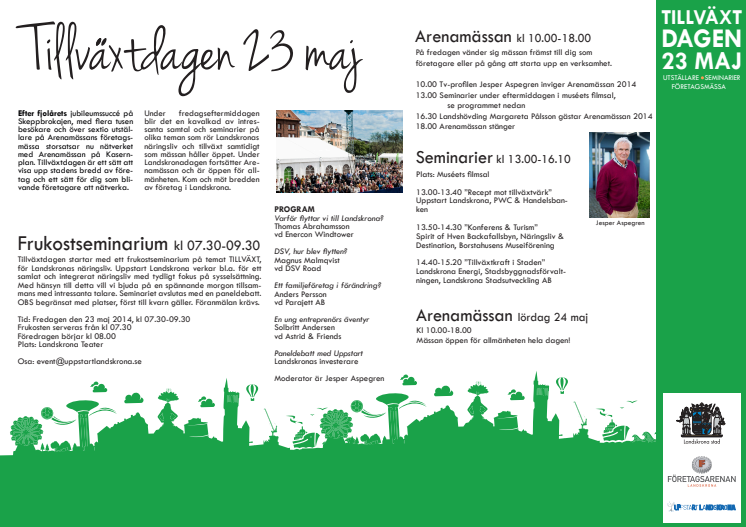 Program Tillväxtdagen den 23 maj