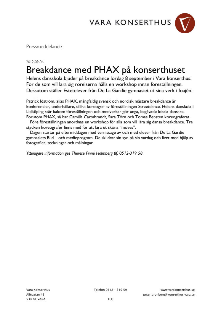 Breakdance med PHAX på konserthuset