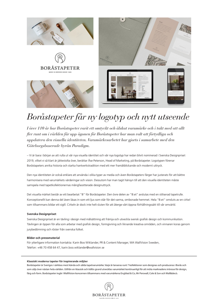 Boråstapeter får ny logotyp och nytt utseende