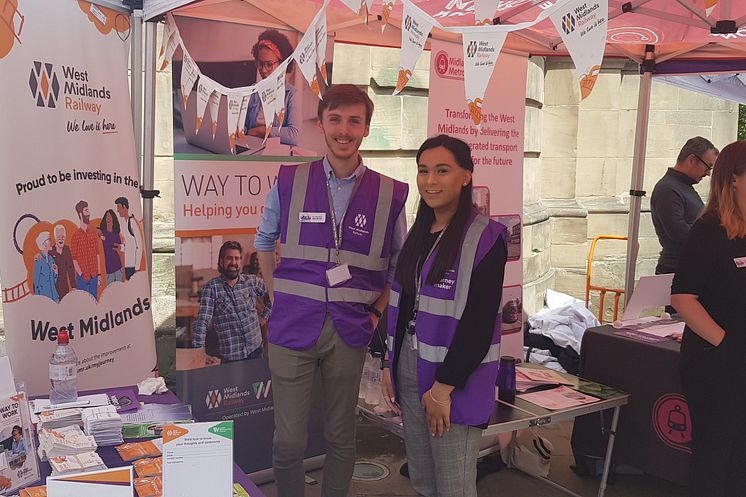 West Midlands Railway representatives at Colmore BID's Clean Air Day event 2019