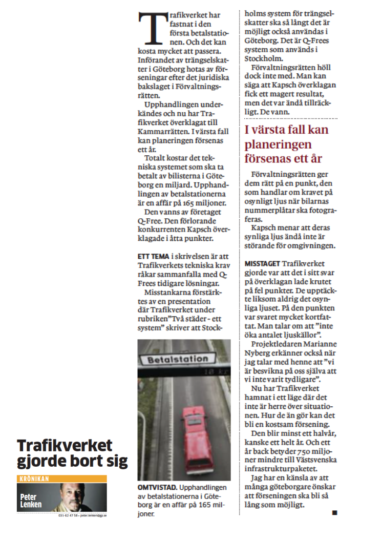 Trafikverket gjorde bort sig