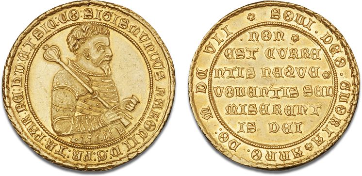 Lot 1005- Sigismund Rakóczi, 10 Ducats 1607, minted in Klausenburg (Kolozsvár)