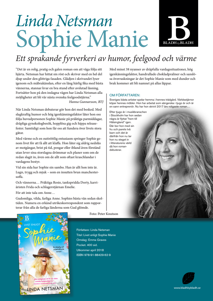 Linda Netsman släpper sin succéroman Livet enligt Sophie Manie i pocket