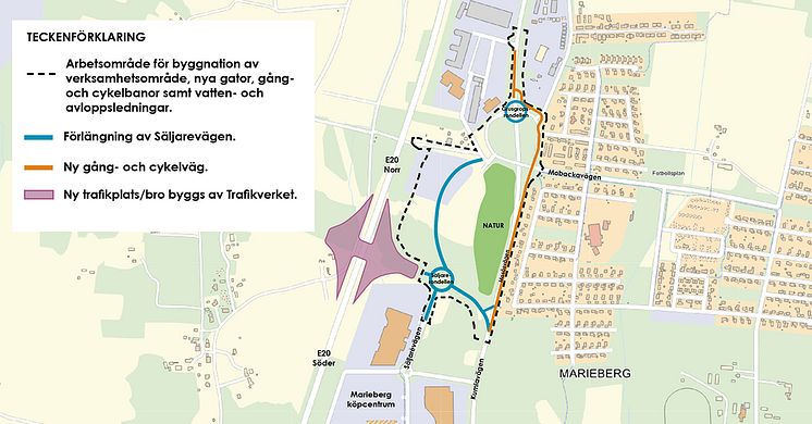 Marieberg verksamhetsområde Karta Örebro kommun