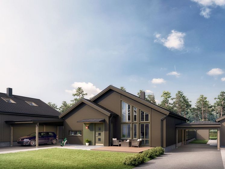 Kv Hällmarken - 3D-bild av framsidan av Villa Tofsvipa