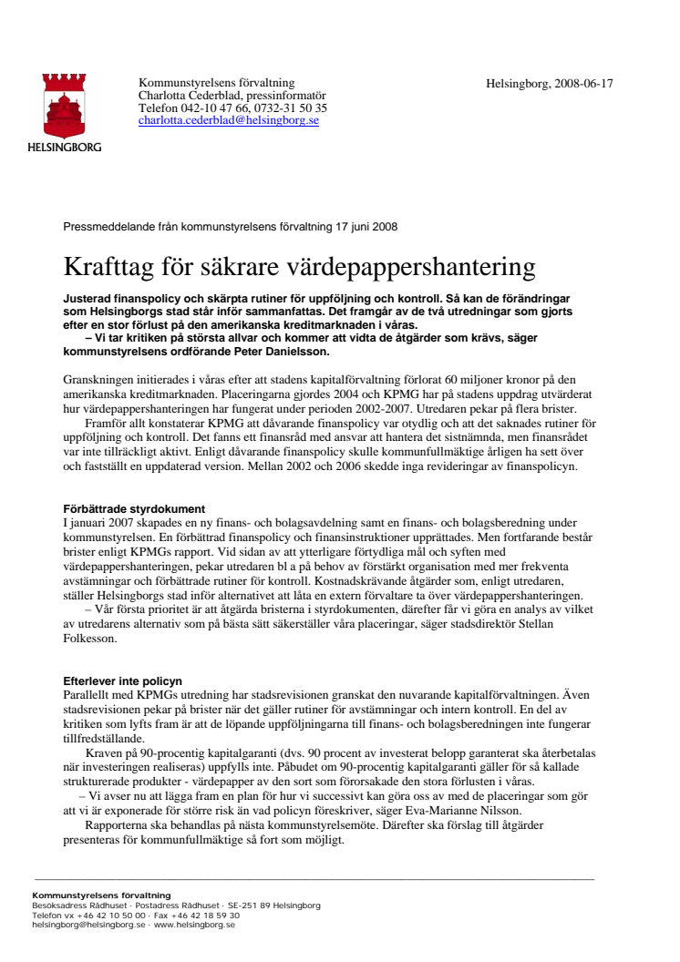 Krafttag för säkrare värdepappershantering