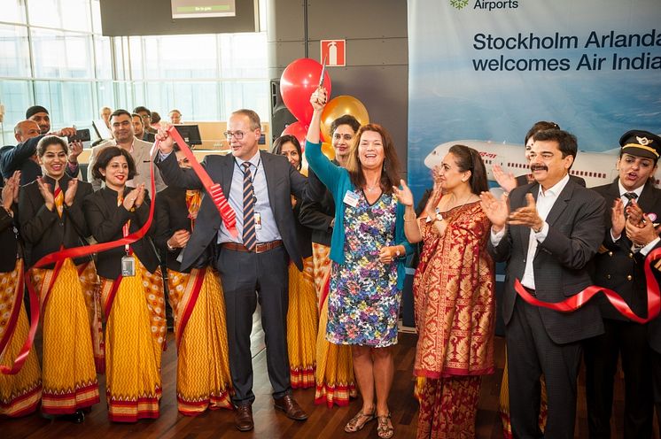 Invigning av Stockholm-Delhi linjen på Arlanda