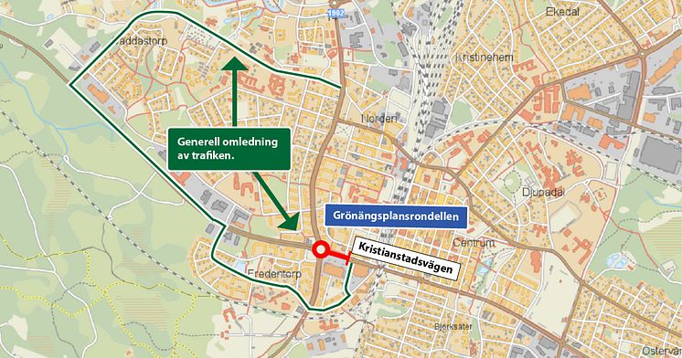 Asfaltering Grönängsplansrondellen Kristianstadsvägen