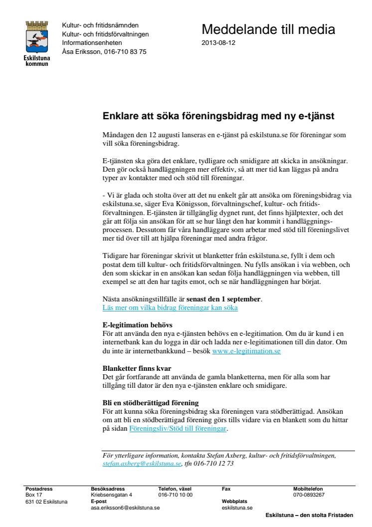 Enklare att söka föreningsbidrag med ny e-tjänst 