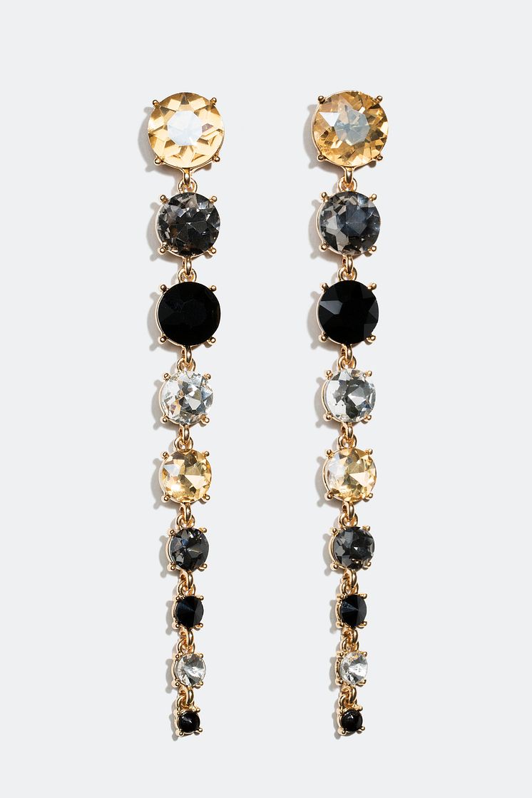 Earrings with glass stones