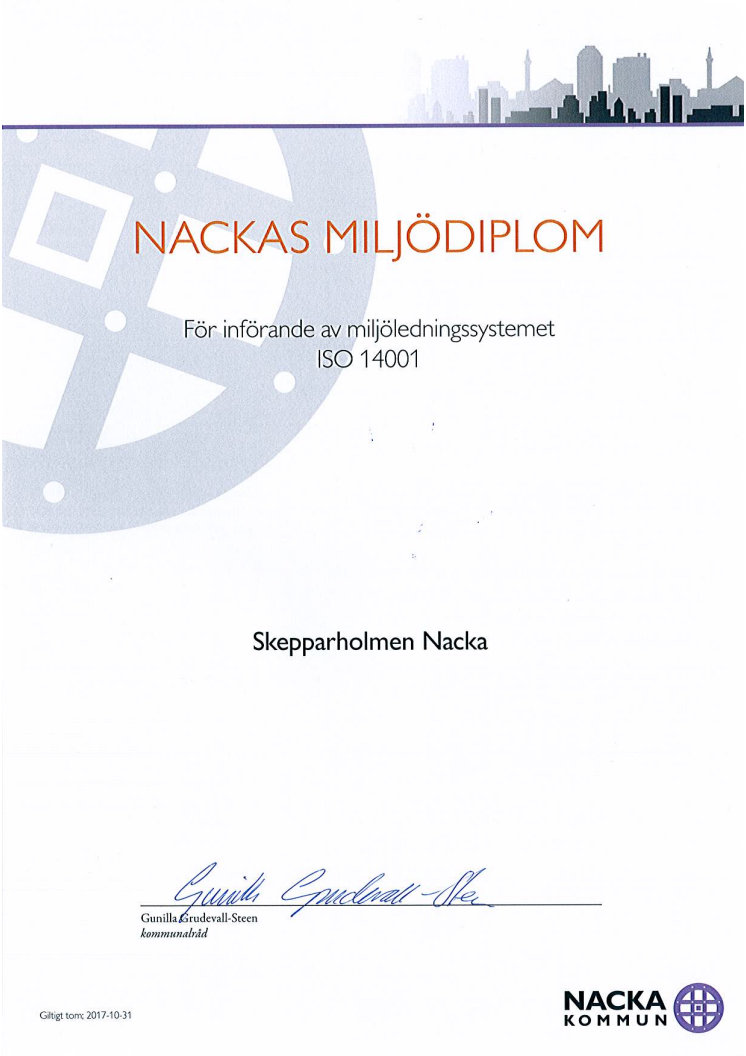 Nacka kommuns miljödiplom 