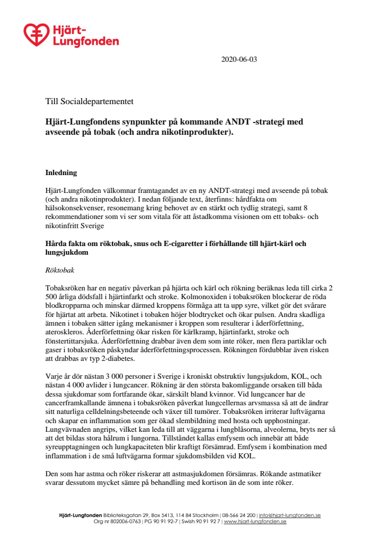 Hjärt-Lungfondens synpunkter på kommande ANDT -strategi med avseende på tobak (och andra nikotinprodukter).pdf