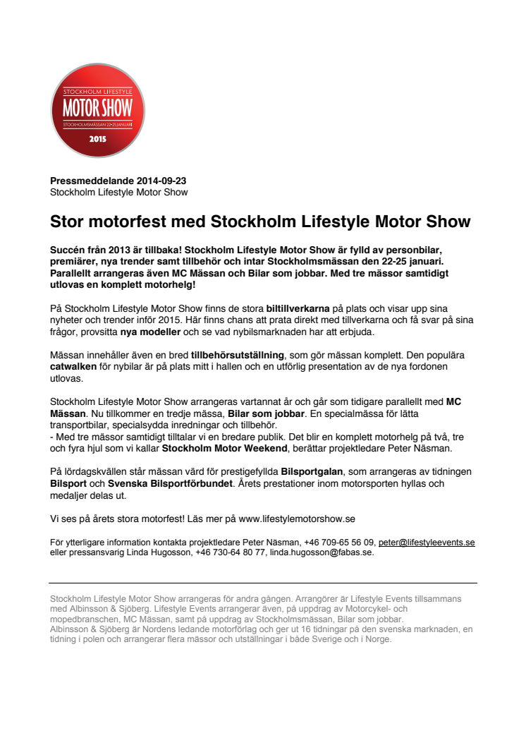 Stor motorfest med Stockholm Lifestyle Motor Show!