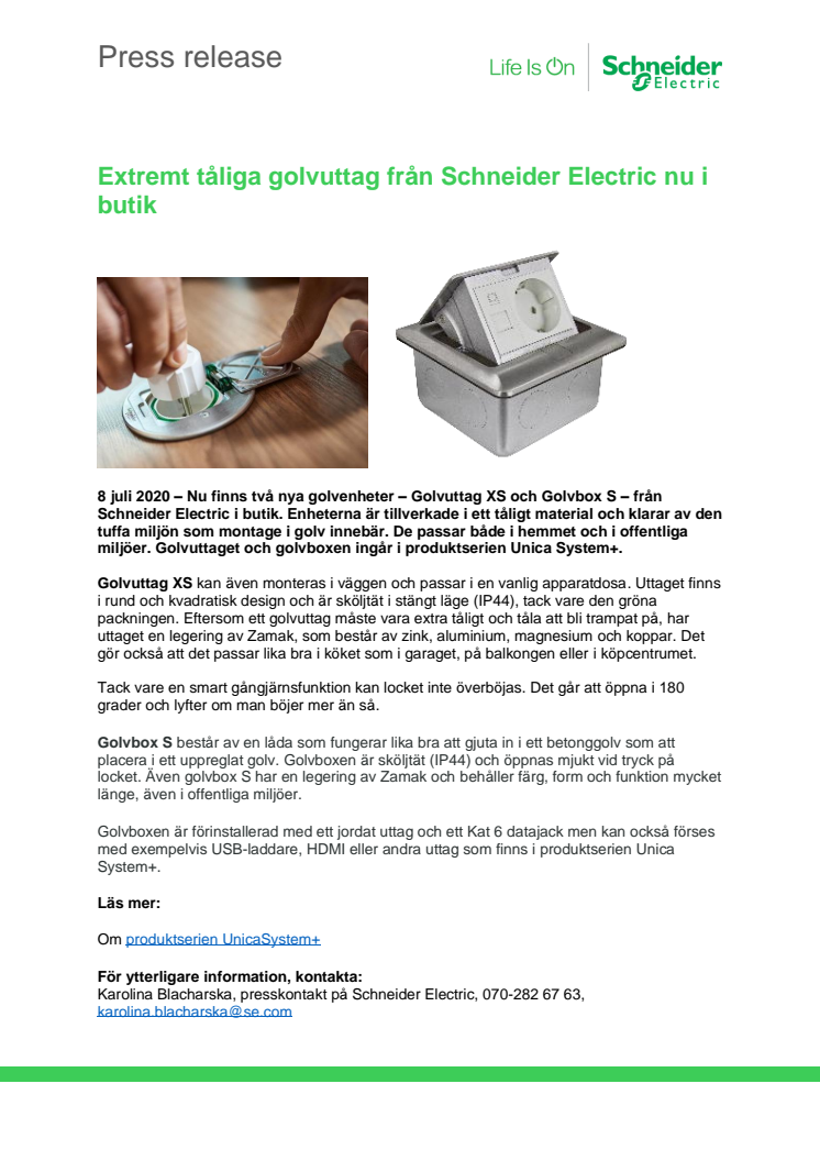 Extremt tåliga golvuttag från Schneider Electric nu i butik