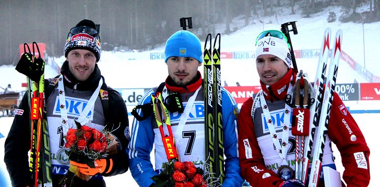 Emil på pallen i Pokljuka