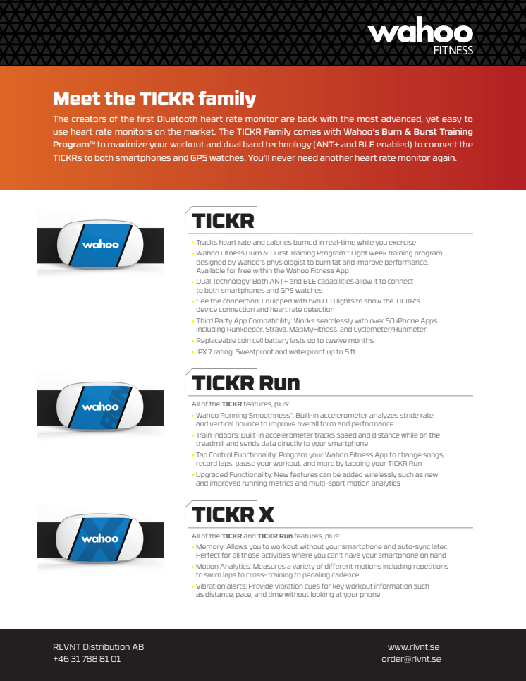 RLVNT presenterar Wahoo TICKR pulsband "Förenklad pulsträning"