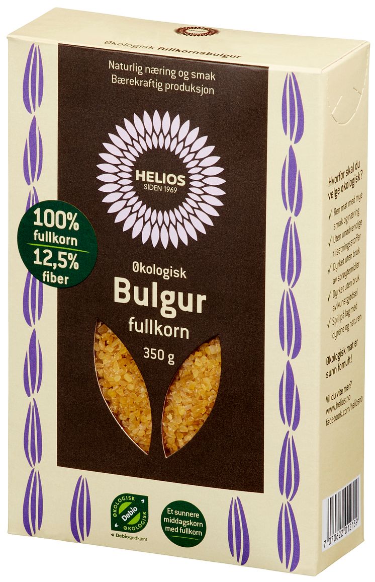 Helios bulgur fullkorn økologisk 350 g skrått