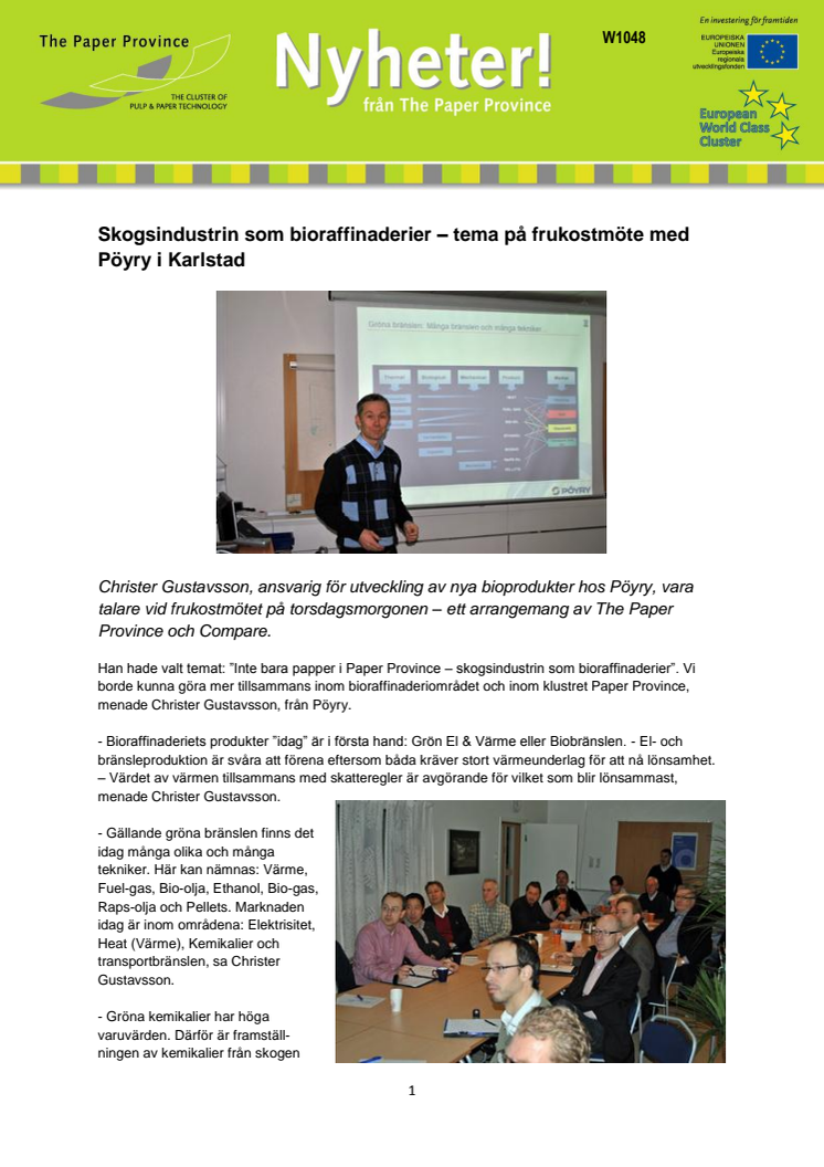 Veckans nyhetsbrev, W1048, från The Paper Province