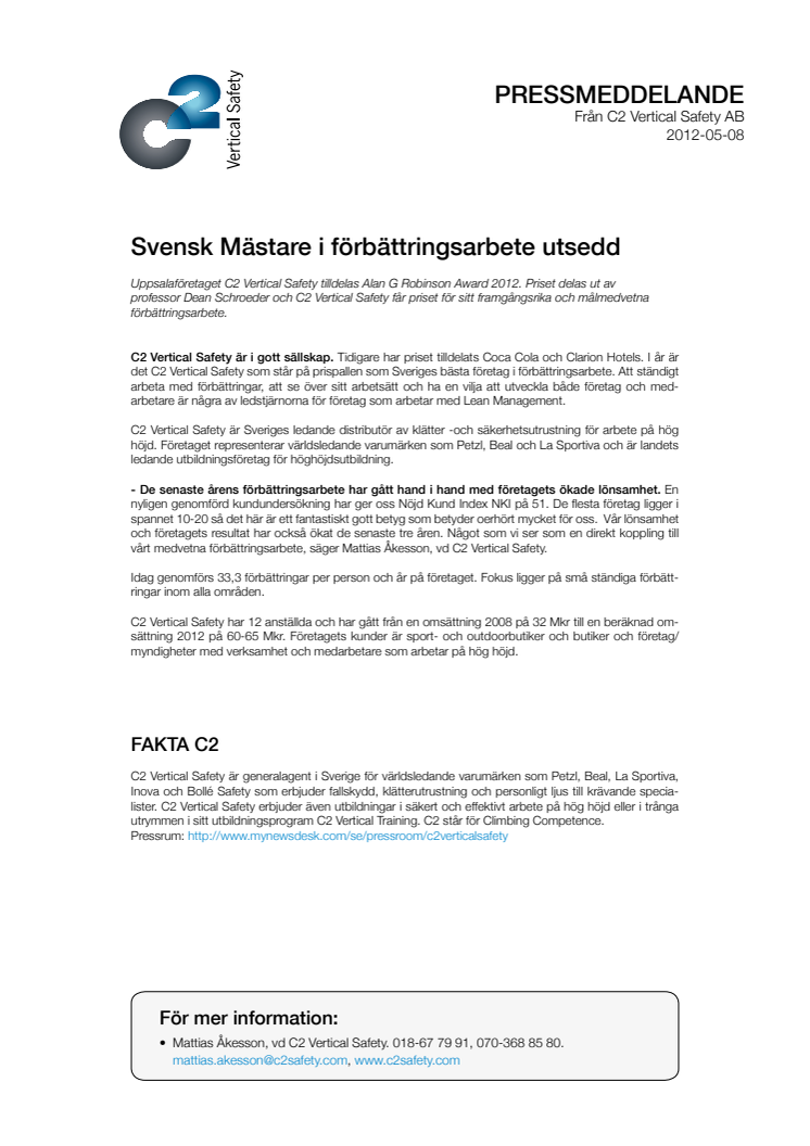 Svensk Mästare i förbättringsarbete utsedd