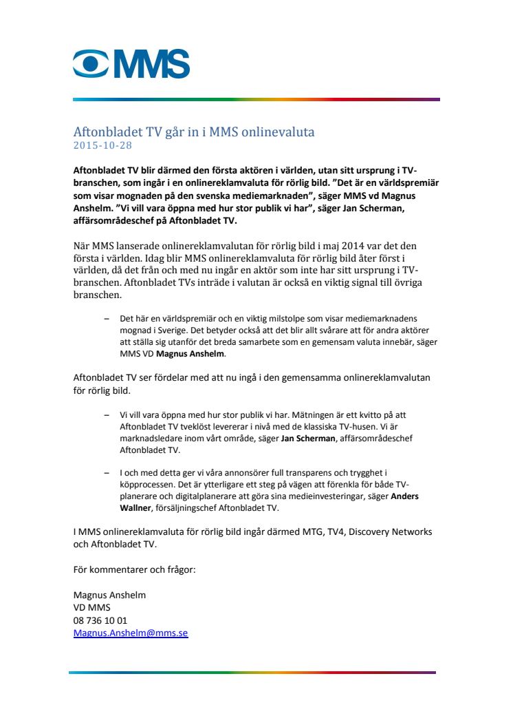 Aftonbladet TV går in i MMS onlinevaluta