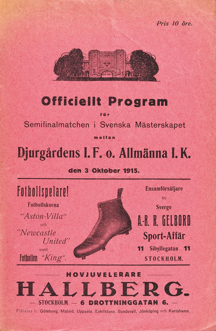Matchprogram 1915