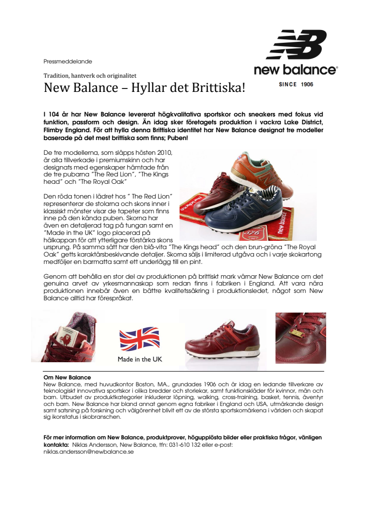 New Balance – Hyllar det Brittiska!