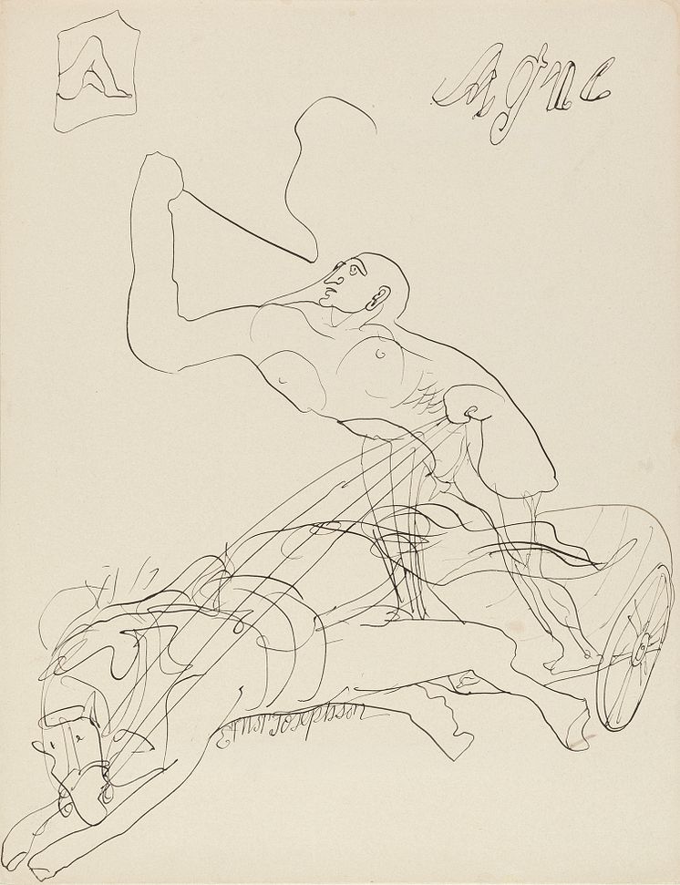Ernst Josephson, Agne, odaterad. Tusch på papper 31 x 24 cm. 