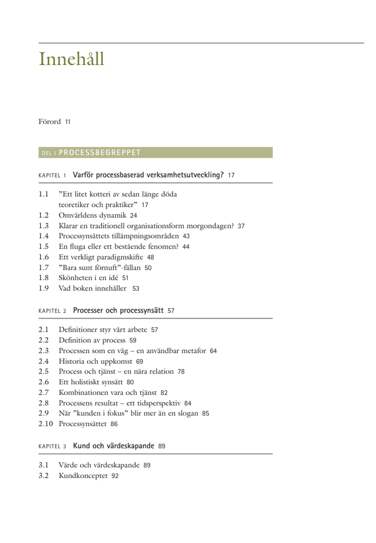 PBV - innehållsförteckning