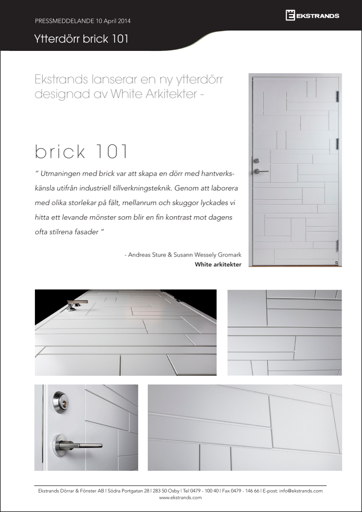 brick 101 - design av White Arkitekter