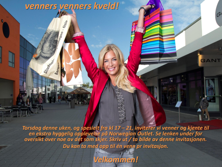 Venners venner på Norwegian Outlet 22.september! 